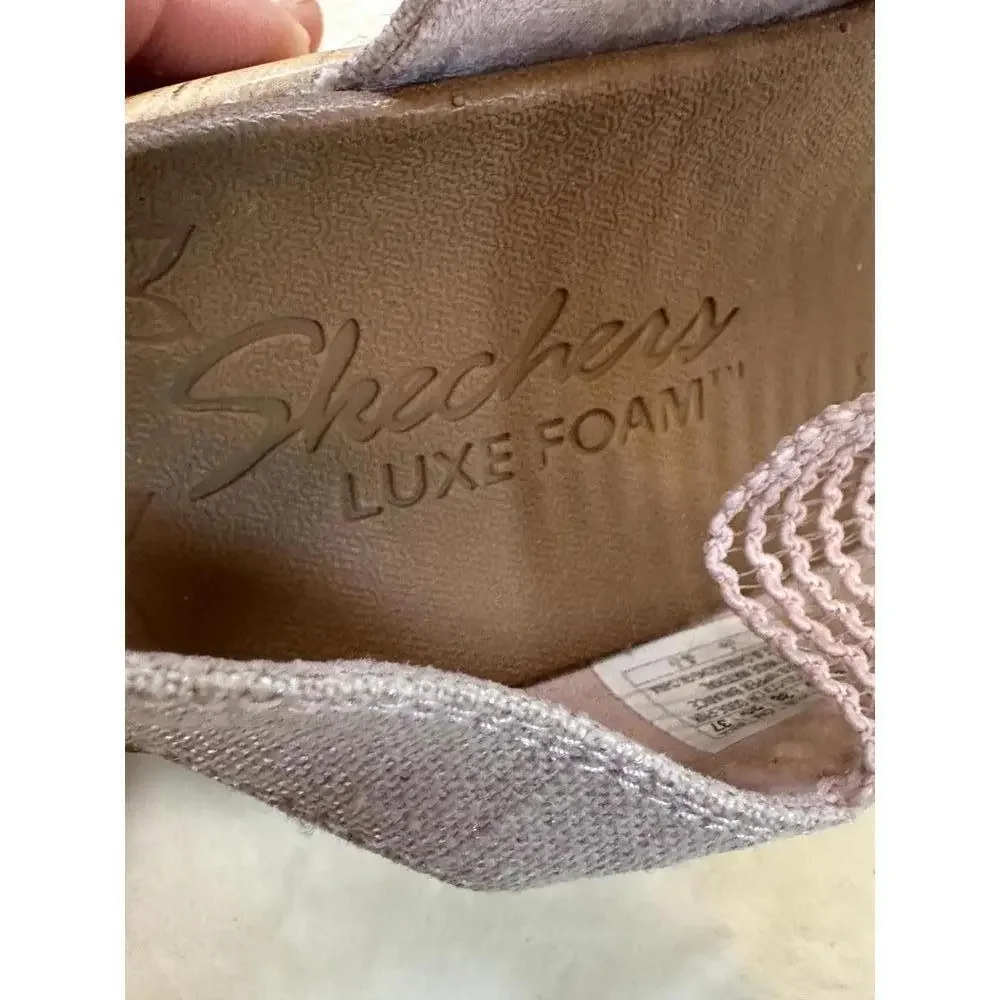 Skechers Pink Women's Luxe Foam Wedge Sandals Size 8